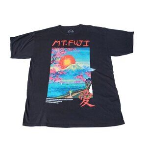 Mt FUJI Japan UCLA Graphic Print Black T-shirt Street Style Men's Sz XXL